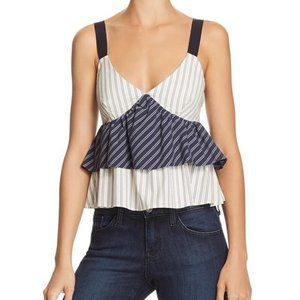 joie Marjie Crop layered ruffle Top